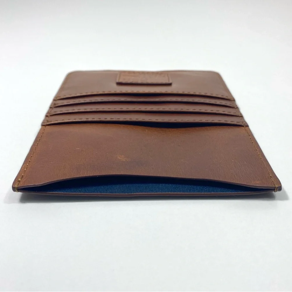 Superdry Premium Leather Cognac Brown Travel Wallet Passport Card Money Holder